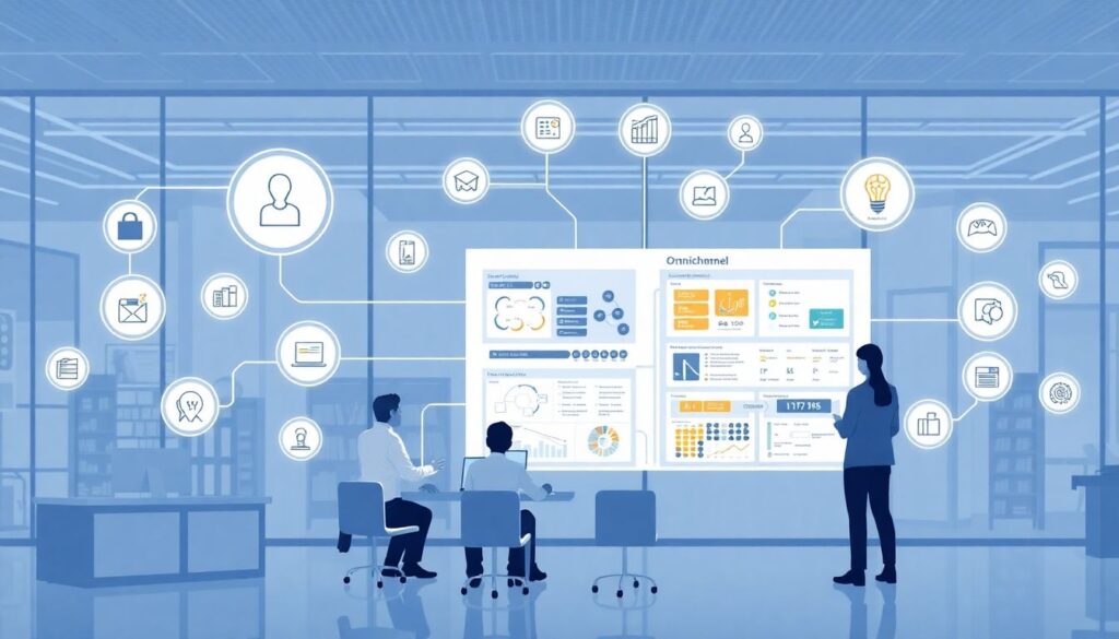 Омниканальный маркетинг: как создать бесшовный клиентский опыт бренда Омниканальный маркетинг: как создать бесшовный клиентский опыт. - иллюстрация