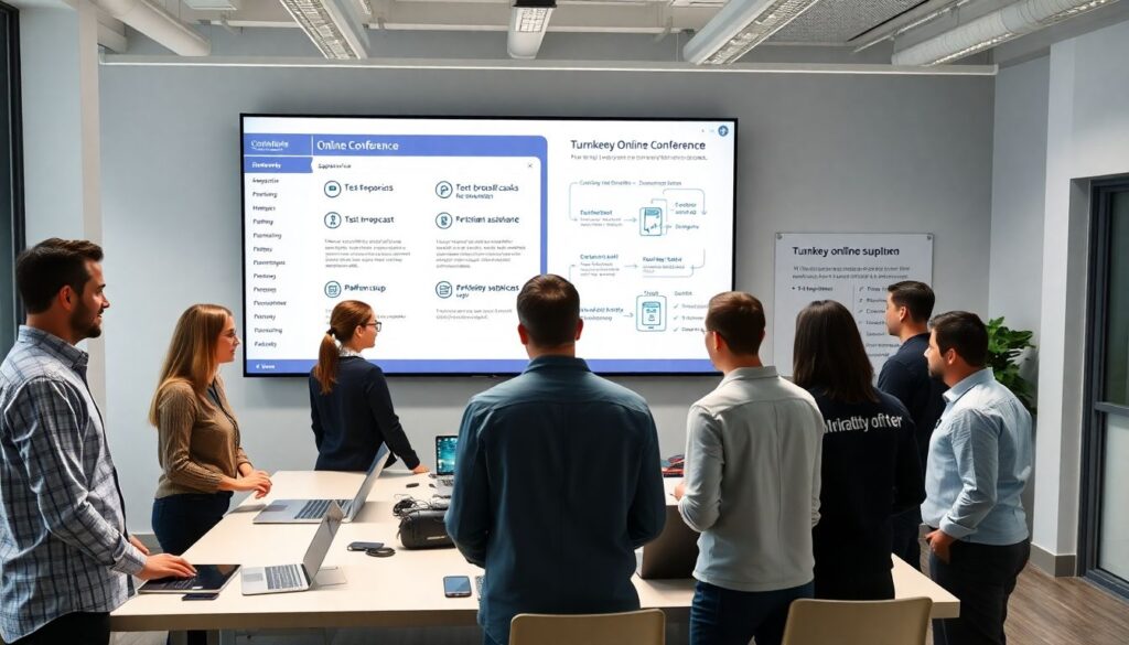 Проведение онлайн-конференции: пошаговый план. - иллюстрация