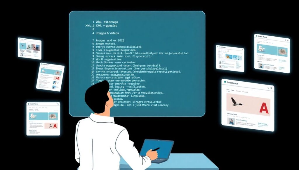 Xml-карта сайта для изображений и видео: что это и как ее создать Что такое XML-карта сайта для изображений и видео. - иллюстрация