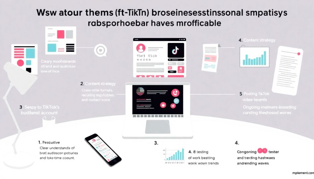 Как создать и вести аккаунт в tiktok для бренда и продвигать бизнес Как создать и вести аккаунт в TikTok для бренда. - иллюстрация